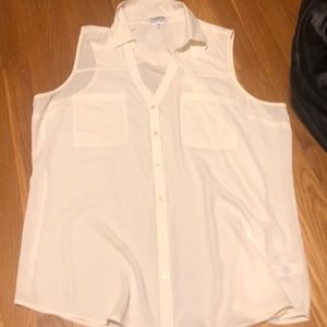 Sleeveless button-up blouse